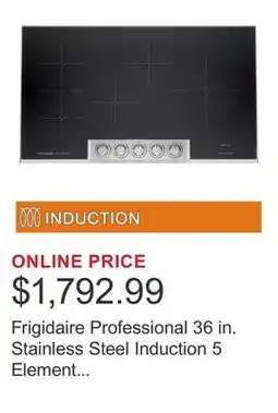 Costco Frigidaire Professional 36 in. Stainless Steel Induction 5 Element Cooktop with Bridge Element offer