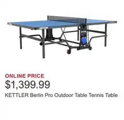 Costco KETTLER Berlin Pro Outdoor Table Tennis Table offer