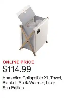Costco Homedics Collapsible XL Towel, Blanket, Sock Warmer, Luxe Spa Edition offer