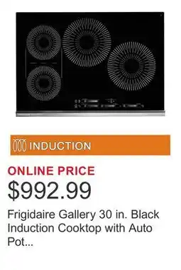 Costco Frigidaire Gallery 30 in. Black Induction Cooktop with Auto Pot Detection offer