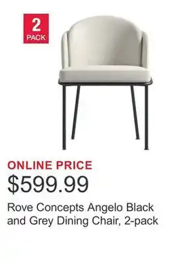 Costco Rove Concepts Angelo Black and Grey Dining Chair, 2-pack offer