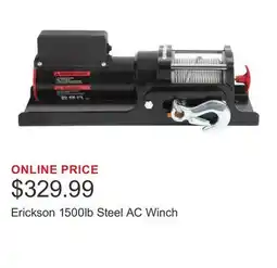 Costco Erickson 1500lb Steel AC Winch offer