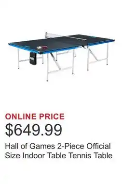 Costco Hall of Games 2-Piece Official Size Indoor Table Tennis Table offer