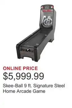Costco Skee-Ball 9 ft. Signature Steel Home Arcade Game offer