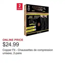 Costco Copper Fit - Chaussettes de compression unisexe, 2-paire offer