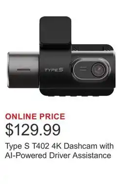 Costco Type S T402 4K Dashcam with AI-Powered Driver Assistance offer