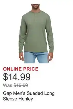 Costco Gap Men's Sueded Long Sleeve Henley offer