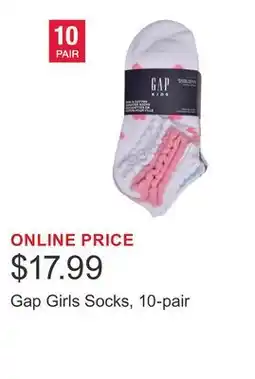 Costco Gap Girls Socks, 10-pair offer
