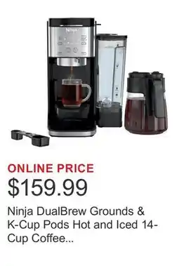 Costco Ninja DualBrew Grounds & K-Cup Pods Hot and Iced 14-Cup Coffee Maker with Rapid Cold Brew offer