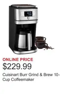 Costco Cuisinart Burr Grind & Brew 10-Cup Coffeemaker offer