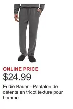 Costco Eddie Bauer - Pantalon de détente en tricot texturé pour homme offer