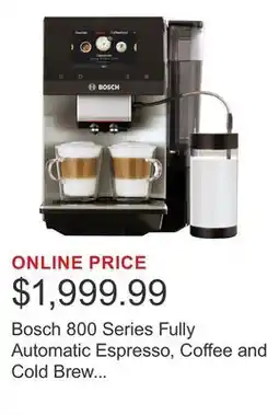 Costco Bosch 800 Series Fully Automatic Espresso, Coffee and Cold Brew Machine with Built in Grinder offer