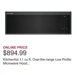 Costco KitchenAid 1.1 cu ft. Over-the-range Low Profile Microwave Hood Combination, 600 CFM offer