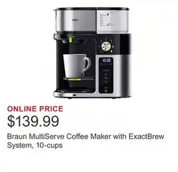 Costco Braun MultiServe Coffee Maker with ExactBrew System, 10-cups offer