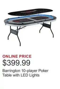 Costco Barrington 10-player Poker Table with LED Lights offer