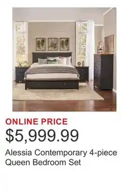 Costco Alessia Contemporary 4-piece Queen Bedroom Set offer