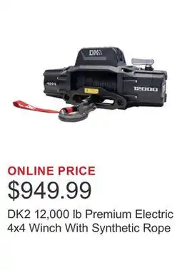 Costco DK2 12,000 lb Premium Electric 4x4 Winch With Synthetic Rope offer