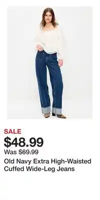 Old Navy Old Navy Extra High-Waisted Cuffed Wide-Leg Jeans offer
