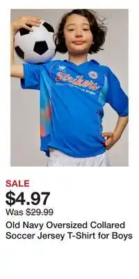 Old Navy Old Navy Oversized Collared Soccer Jersey T-Shirt for Boys offer