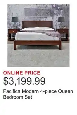 Costco Pacifica Modern 4-piece Queen Bedroom Set offer