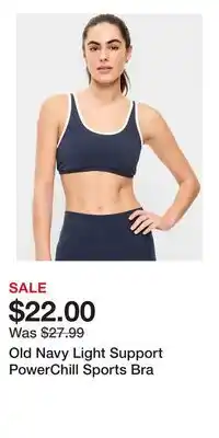 Old Navy Old Navy Light Support PowerChill Sports Bra offer