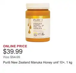 Costco Puriti New Zealand Manuka Honey umf 10+, 1 kg offer