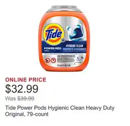 Costco Tide Power Pods Hygienic Clean Heavy Duty Original, 79-count offer