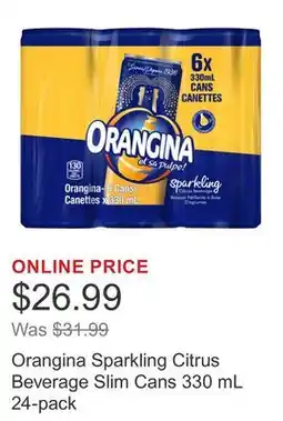 Costco Orangina Sparkling Citrus Beverage Slim Cans 330 mL 24-pack offer