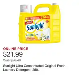 Costco Sunlight Ultra Concentrated Original Fresh Laundry Detergent, 250 Loads offer