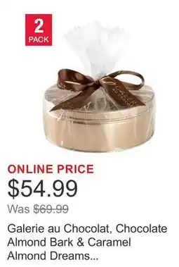 Costco Galerie au Chocolat, Chocolate Almond Bark & Caramel Almond Dreams Gold Tins offer