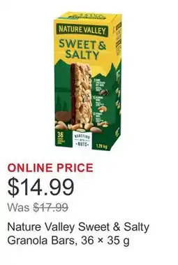 Costco Nature Valley Sweet & Salty Granola Bars, 36 × offer