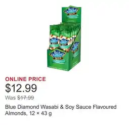 Costco Blue Diamond Wasabi & Soy Sauce Flavoured Almonds, 12 × offer