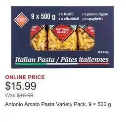 Costco Antonio Amato Pasta Variety Pack, 9 × offer