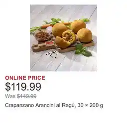 Costco Crapanzano Arancini al Ragù, 30 × offer