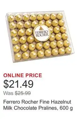 Costco Ferrero Rocher Fine Hazelnut Milk Chocolate Pralines offer