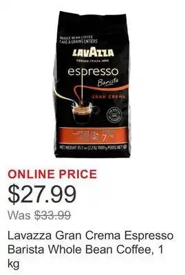 Costco Lavazza Gran Crema Espresso Barista Whole Bean Coffee offer
