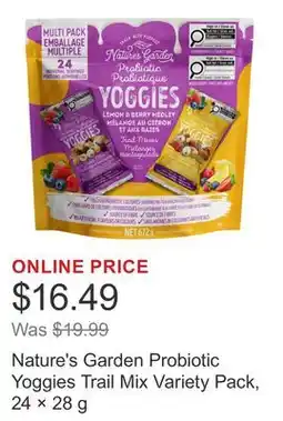 Costco Nature's Garden Probiotic Yoggies Trail Mix Variety Pack, 24 × offer