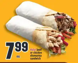 Marché Adonis Halal beef or chicken shawarma sandwich offer