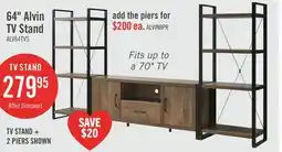 The Brick Alvin 64 Modern TV Stand with Storage and Cable Management for TVs up to 70- Hazelnut offer