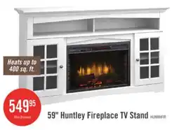 The Brick Huntley 59 Electric Fireplace TV Stand with Storage and Cable Management for TVs up to 65- White offer