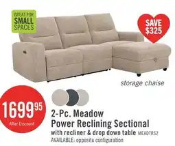 The Brick Meadow 2-Piece Right-Facing Chenille Fabric Power Reclining Sectional with Storage Chaise - Taupe offer