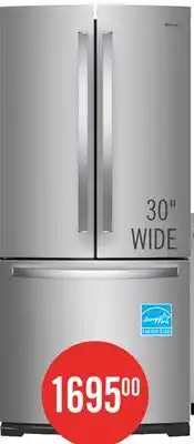 The Brick Whirlpool 20-cu. ft. Stainless Steel French-Door Fridge offer