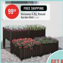 The Brick Outsunny 4-piece Raised Garden Bed Pp Raised Flower Bed Vegetable Herb Grow Box Stand offer