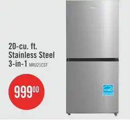 The Brick Midea 20 Cu. Ft. 3-in-1 Convertible Refrigerator-Freezer - Stainless Steel - MRU21C7BST offer