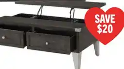 The Brick London 42 Industrial Coffee Table – Grey Wood Finish and Silvery Metal Legs offer