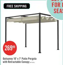 The Brick Outsunny 10' X 7' Patio Pergola With Retractable Canopy, Cream White offer