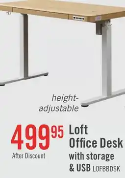 The Brick Loft 47.24 Height-Adjustable Office Desk with Storage and Wireless Charging - Natural offer