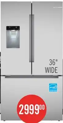 The Brick Bosch 36 26 Cu. Ft. 100 Series Smart French-Door Refrigerator - Stainless Steel - B36FD10ENS offer