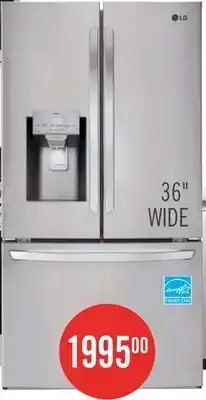 The Brick LG 36 28 Cu. Ft. French-Door Refrigerator - Smudge Proof Stainless Steel - LRFS28XBS offer