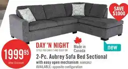 The Brick Aubrey 114 Right-Facing Chenille Fabric Eurostyle Queen Sofa Bed Sectional with Wooden Legs – Grey offer